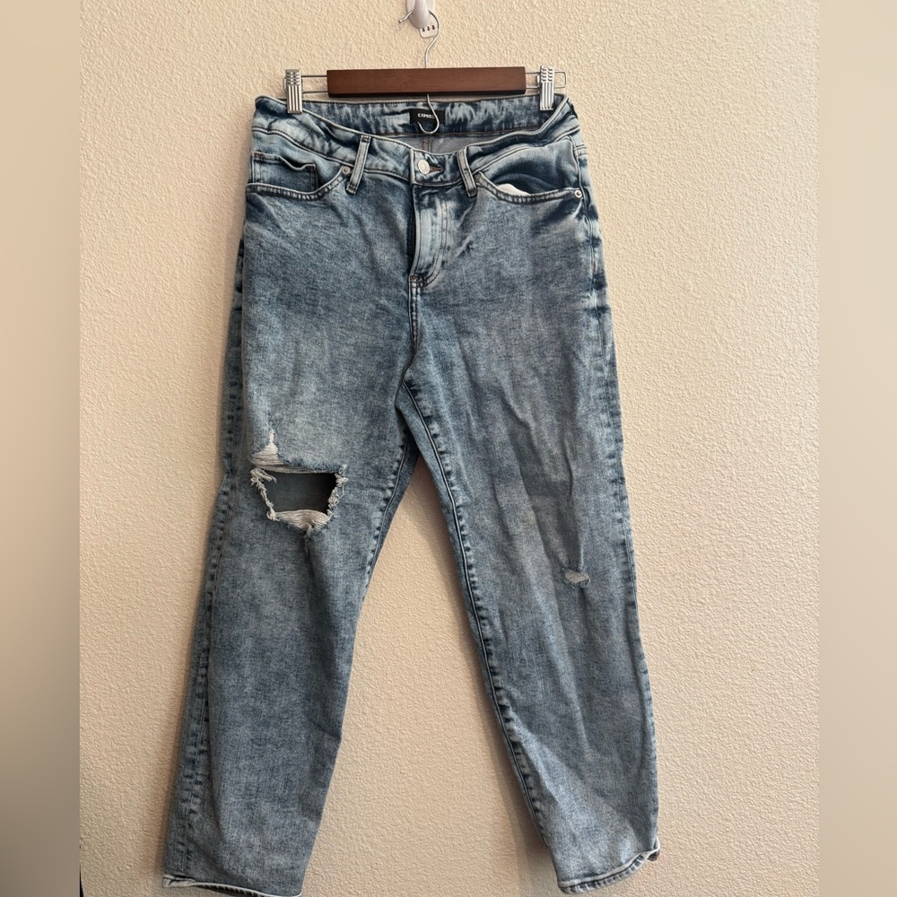Express Mid Rise Boyfriend Jeans